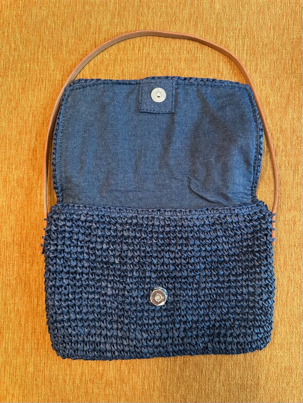 Mersea Navy Sun Chaser Straw Pochette - Picture 9 of 11